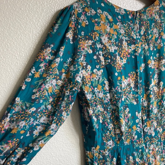 Anthropologie Kachel Teatime Silk Viscose Blend Floral Jumpsuit Wide Leg sz 8 - Picture 8 of 14